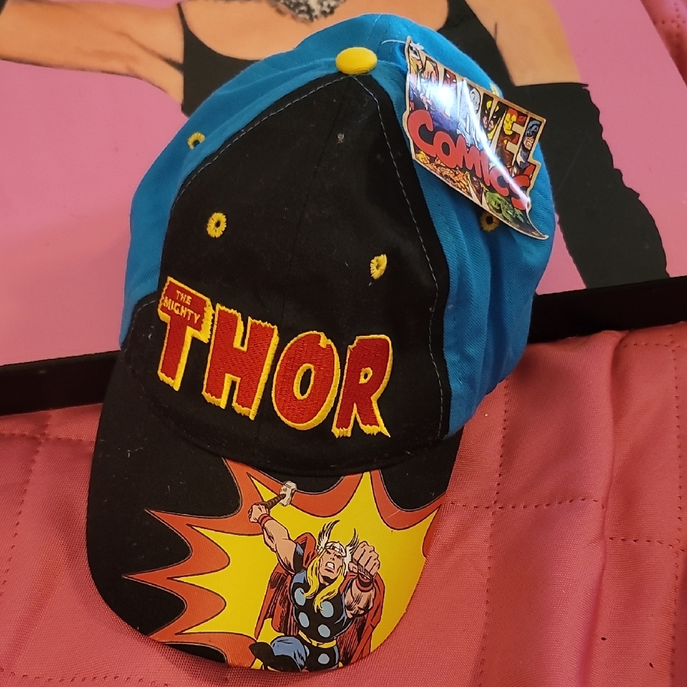 Thor Blue and Black Cap with Red Logo